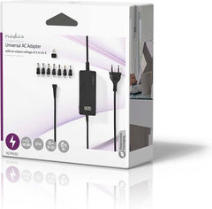 Nedis Universele AC-Stroomadapter - 36 W - 12 / 13 / 14 / 15 / 16 / 17 / 18 / 18.5 / 19 / 19.5 / 20 / 21 / 22 / 23 / 24 V DC - 1.80 m - 2.4 - 3.0 A - 7 plug(s) - Zwart