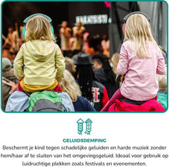 Alecto Gehoorbescherming Kinderen - Dempt harde geluiden - Verhoogd concentratie - BV-71 Oorkappen - Roze - Perfect voor het festival seizoen