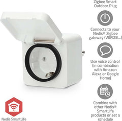 Nedis SmartLife Slimme Stekker – Zigbee 3.0 – Energiemeter – Tijdschakelaar – Voor binnen – Wit – 1 Stuk