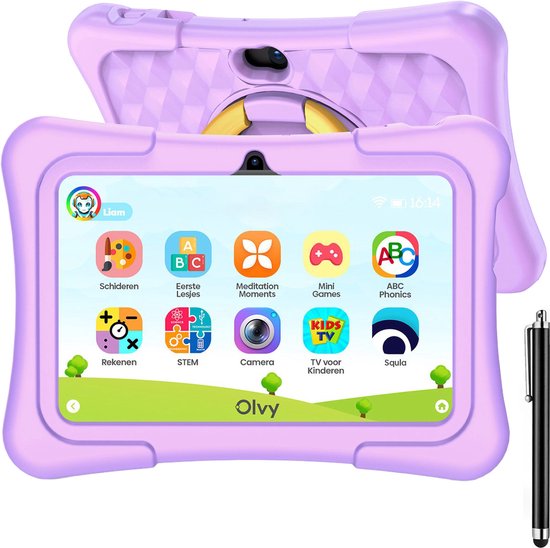 Kindertablet - Tablet voor kinderen - 96GB - Tablet - 7 Inch - Tablet Kinderen - Roze - Olvy