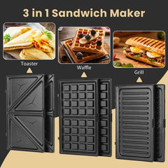 Tosti apparaat - Tosti ijzer - Contactgrill - Grill apparaat - 750W - Zwart - Aigostar