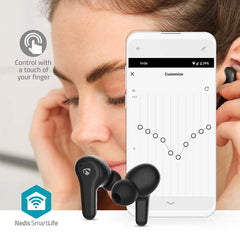 Nedis Draadloze Oordopjes – Bluetooth – 36 u – Touch Control – Oplaadcase – Zwart •