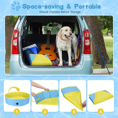 Hondenzwembad - 80x20 cm - Dierenzwembad - Zwembad hond - Blauw/Geel - Nobleza