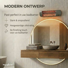 Nedis Badkamer verwarming - 1200 W - 2 Verwarmingsmodi - X4 - Grijs