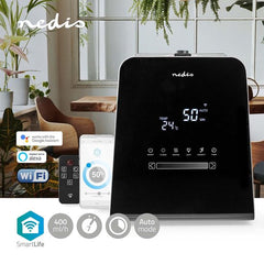 Nedis SmartLife Luchtbevochtiger - 110 W - Met Koele en Warme mist - 5.5 l - Hygrometer - Timer - Afstandsbediening - Nachtstand - Zwart
