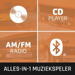 Classic Phono Retro Platenspeler - Bluetooth - Auto-stop -Radio CD en Cassettespeler - TCD-2551WD - Hout