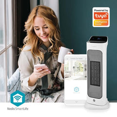 Nedis SmartLife Elektrische Kachel – Keramische Kachel – 2 Standen – 2000W – Timer – Display – Wit