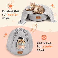 Kattenmand - Kattenhuis - Wigwam - 40x40x40 cm - Grijs - Nobleza
