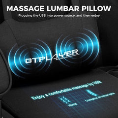 GTPLAYER Gamingstoel 135° verstelbaar, ergonomisch, met uitschuifbare voetsteun - Zwart stof