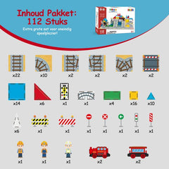 Magnetic Tiles - Treinen - Speelgoed - Magnetische Tegels - Educatief & Constructie - Montessori - Bouwstenen - Bouwblokken - Magna Wereld - Kinderen - Voor 3, 4, 5, 6, 7, 8 Jaar - Olvy •