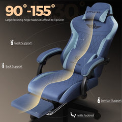 GTPLAYER - Gamingstoel Technisch - Met Lendensteun en 150 kg - Donkerblauw