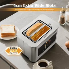 Broodrooster - Toaster - 2 sleuven - 850W - Zilver - Aigostar •