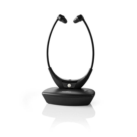 Nedis Draadloze TV-Koptelefoon - RF, frequentie 868 MHz - In-Ear - Batterij 1 werkingstijd standaard verbruik: 270 min - 35 m - Digitale Audio - Balanscontrole - Zwart