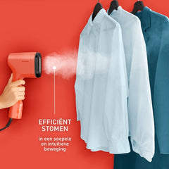 Tefal Pure POP DT2022 - Kledingstomer - Compact - Omkeerbaar Opzetstuk - Handstomer - Cape Town Coral - 1300W