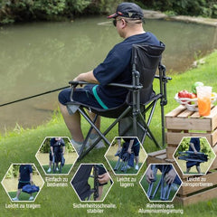 Campingstoel - Visstoel - Vouwstoel - Khaki - Symino