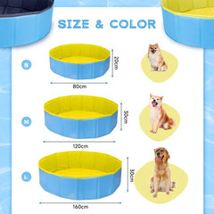 Hondenzwembad - 120x30cm - Dierenzwembad - Zwembad hond - Blauw/Geel - Nobleza