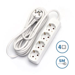 Stekkerdoos - Verlengsnoer - Verlengkabel - 5M - Wit - Aigostar