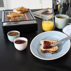 Gastronoma 18140003 - Platte broodrooster met groot toastoppervlak, digitale timer en 6 bruiningsniveaus - Grijs