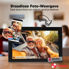 Digitale Fotolijst 10.1 inch - Glas Display - HD - Frameo App - Fotokader - Digitale kalender - WiFi - 16GB - IPS Touchscreen - PFF1037B - Denver