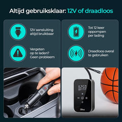 Compressor Bandenpomp - Elektrische Bandenpomp - Draagbare Luchtcompressor - 6000 mAh - Elektrische Fietspomp - Fiets/Auto/Motor/Bal/Luchtbed - Olvy
