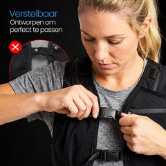 Hardloopvest met Verlichting - Reflecterend Loopvest met Waterfles - Waterdichte Telefoonzak - Wandelvest met Verlichting Voor- en Achterkant - Reflecterend Running Vest - Dames & Heren - SynergyX