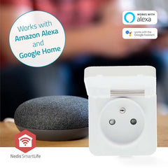Nedis SmartLife Slimme Stekker – Tijdschakelaar – IP44 – Energiemeter – Voor binnen & buiten – Stopcontact – Wit – 1 Stuks