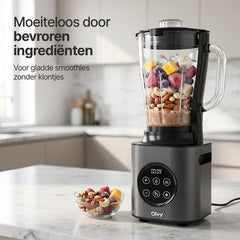 Olvy Kitchen Blender - 1,5L Glazen Kan met To-Go Beker - Smoothie Maker - Ijscrusher - Vaatwasserbestendig - BPA- en PFAS-vrij - Glas
