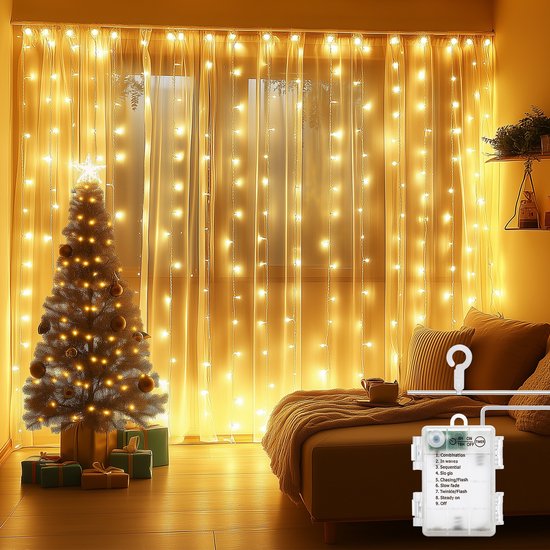 LED Lichtgordijn - Kerstversiering  - Kerstverlichting - 2 m - Aigostar