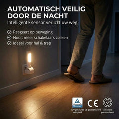 Nedis LED Oriëntatielicht en Zaklamp – Nachtlamp – Oplaadbaar – Bewegingssensor – 37 lm – 3 m Bereik