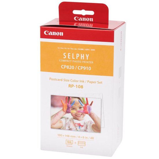 Canon RP-108 - Instant fotopapier - Inkt/papierset - Voor SELPHY CP-printers - Origineel - 10 x 15 cm formaat - 108 sheets •