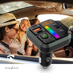 Nedis FM-Audiotransmitter voor Auto - Gefixeerd - Handenvrij bellen / Luidsprekerfunctie - 1.00 " - Amber-Scherm - Bluetooth - PD 18 W / PD 20 W - Snelladen - Bass boost - Google Assistant / Siri - Zwart