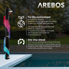 Buitendouche - Tuindouche - Zonneenergie - 35L - Zwart - AREBOS
