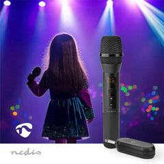Nedis Draadloze Microfoonset - 20 Kanalen - 1 Microfoon - Cardioïde - 70 Hz - 13 kHz - 1000 Ohm - -95 dB - Volumebediening - Zwart