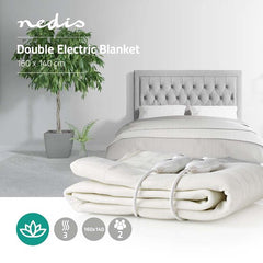 Nedis Elektrische Onderdeken - Warmtedeken - 160x140 cm - 3 Warmtestanden - Wasmachinebestendig - Polyester