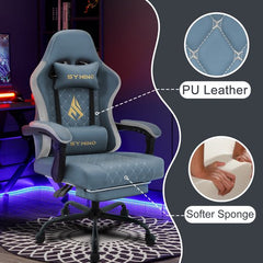 Ergonomische Bureaustoel -  Office Chair - Gamestoel - Volwassenen - Blauw - SYMINO