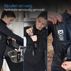 Hardloopvest met Verlichting - Reflecterend Loopvest met Waterfles - Waterdichte Telefoonzak - Wandelvest met Verlichting Voor- en Achterkant - Reflecterend Running Vest - Dames & Heren - SynergyX