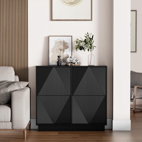 Schoenenkast - Schoenenrek - 100x24x91 cm - Zwart - UEV