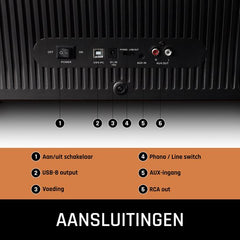 Lenco Bluetooth Platenspeler - 4 Ingebouwde Speakers - Platenspeler op poten - Lenco Expertise lijn - Platenspeler meubel - LS-570OK - Eikenhout