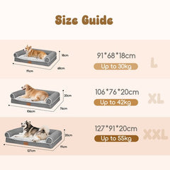 Hondenmand Orthopedisch - Hondenkussen - Hondenbed - Grijs - 91x68 cm - Nobleza