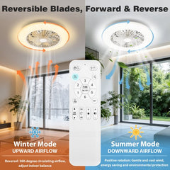 Aigostar Plafondventilator met Verlichting - Ø50 cm - LED RGBW - 6 Standen - Plafondlamp Slaapkamer - Plafonniere met Ventilator - Wit
