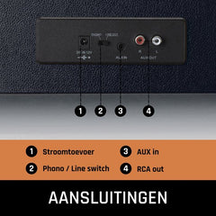 Lenco Platenspeler met Bluetooth - Vier ingebouwde Speakers 40W RMS - LS-430BK - Zwart •