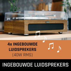 Lenco Platenspeler met Bluetooth - Vier ingebouwde Speakers 40W RMS - LS-410WA - Hout •