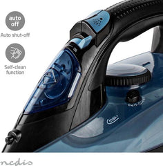 Nedis Stoomstrijkijzer - 2600 W - 25 g/m - Stoomstoot - Keramiek - 0.32 l