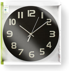 Nedis Wandklok - Diameter: 300 mm - Glas - Zwart