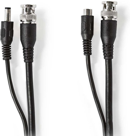 Nedis CCTV-Security Kabel - BNC / DC - 50.0 m - Rond - PVC - Zwart
