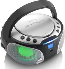 Lenco SCD-550SI - Draagbare radio met Bluetooth® en LED verlichting - Zilver