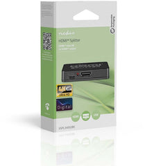 Nedis HDMI-Splitter - 2 poort(en) - HDMI Input - 2x HDMI Output - 4K@30Hz - 2.25 Gbps - ABS / PVC - Zwart
