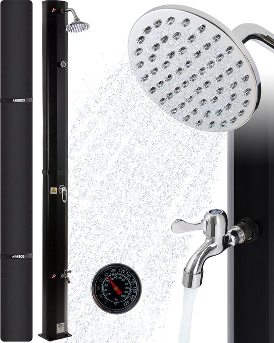 Buitendouche - Tuindouche - Zonneenergie - 35L - Zwart - AREBOS