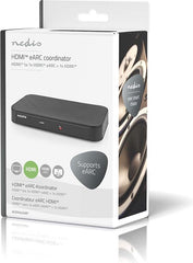 Nedis Digitale Audioconverter - 2-wegs - Ingangen audio / video / data: DC Power / 1x HDMI Input - Uitgangen audio / video / data: 2x HDMI Output - Automatisch - Antraciet
