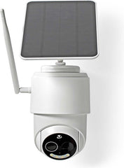 Nedis SmartLife Camera voor Buiten - Full HD 1080p - Pan tilt - IP65 - Max. batterijduur: 5 Maanden - Cloud Opslag (optioneel) / microSD (niet inbegrepen) - 5 V DC - Bewegingssensor - Nachtzicht - Wit